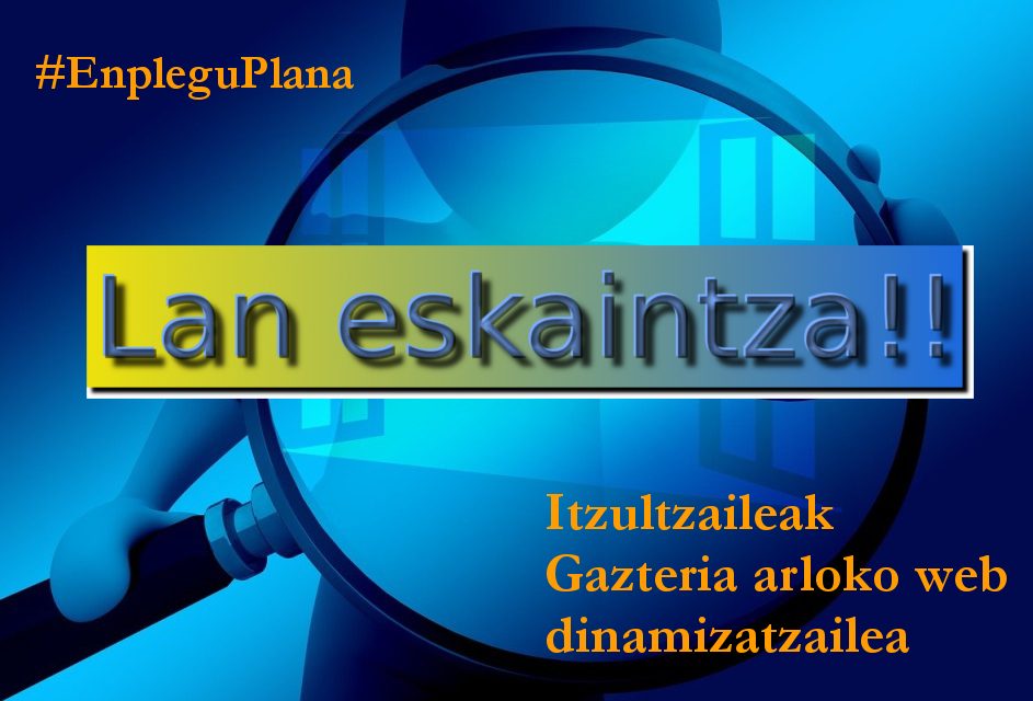 Lan eskaintza: itzultzaileak, web dinamizatzailea