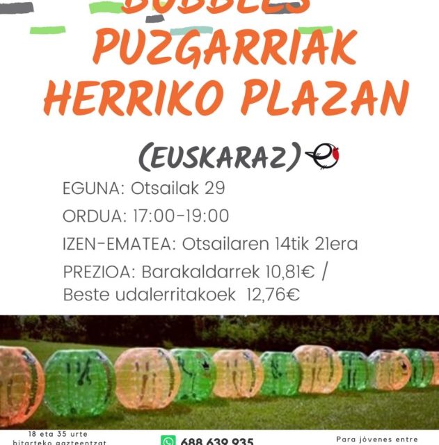 Bubbles puzgarriak – Gazte Bulegoa