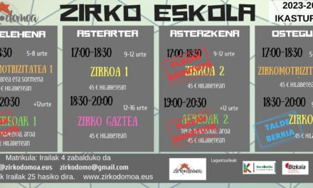 ZIRKODOMOA – Zirko eskola 2023-2024