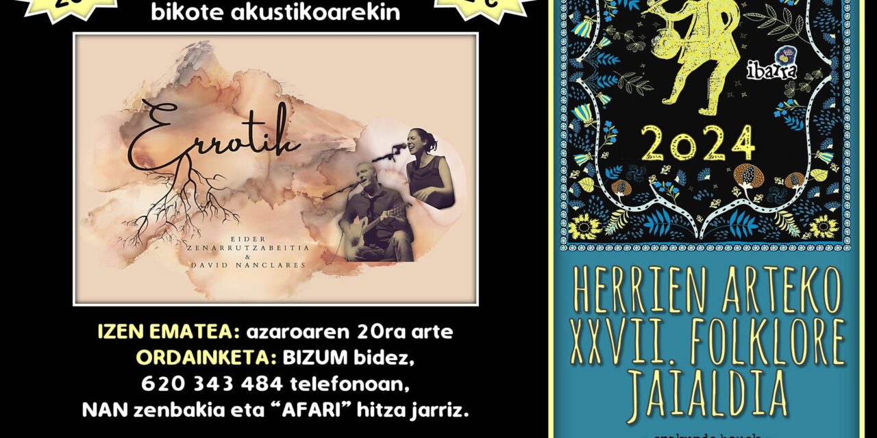 HERRIEN ARTEKO XXVII. FOLKLORE JAIALDIA – Kantu afaria