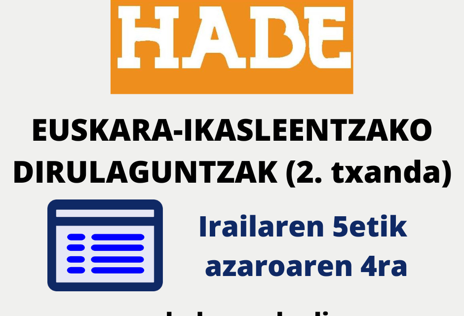 HABE – Euskara ikasteko laguntzak 2024